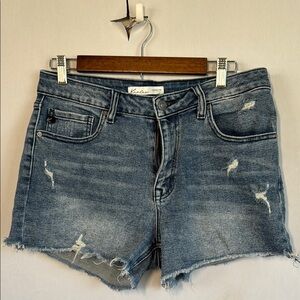 KanCan Blue Distressed Jean Shorts